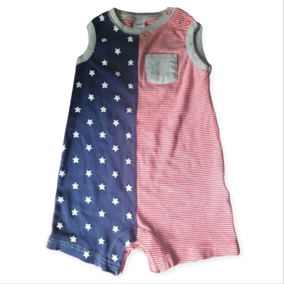 NWT Carter's Baby 4th Of July Cotton Romper - Picture 4 of 6